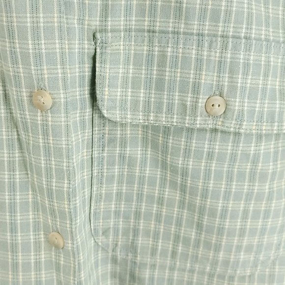 Woolrich Top Women's Medium Multicolor Plaid Cotton Button Front Short Sleeve - Picture 3 of 7